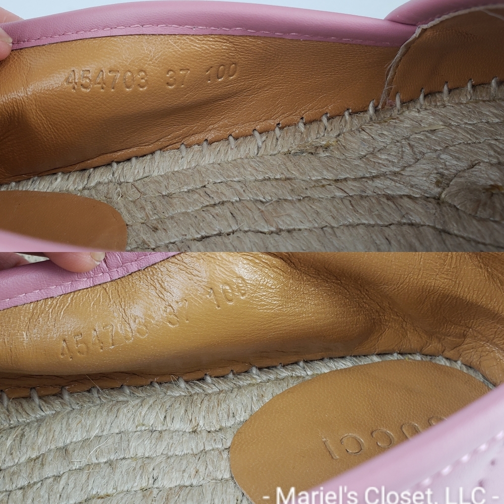 Authentic Gucci Guccissima Espadrilles Rose Baby 37 with Box & Dustbags #3109M - Picture 2 of 7